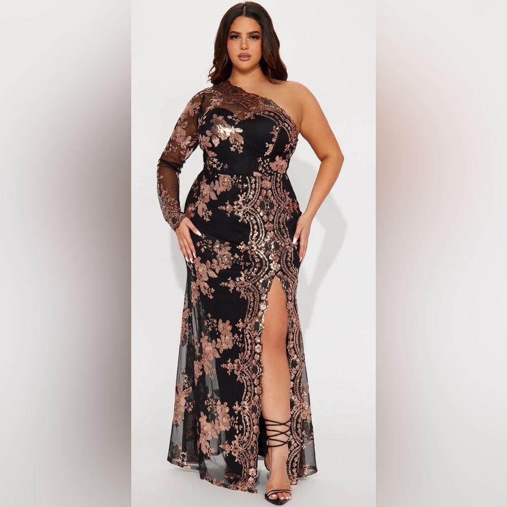 Fashion Nova All Nighter Sequin Gown – NWT – Size 3X